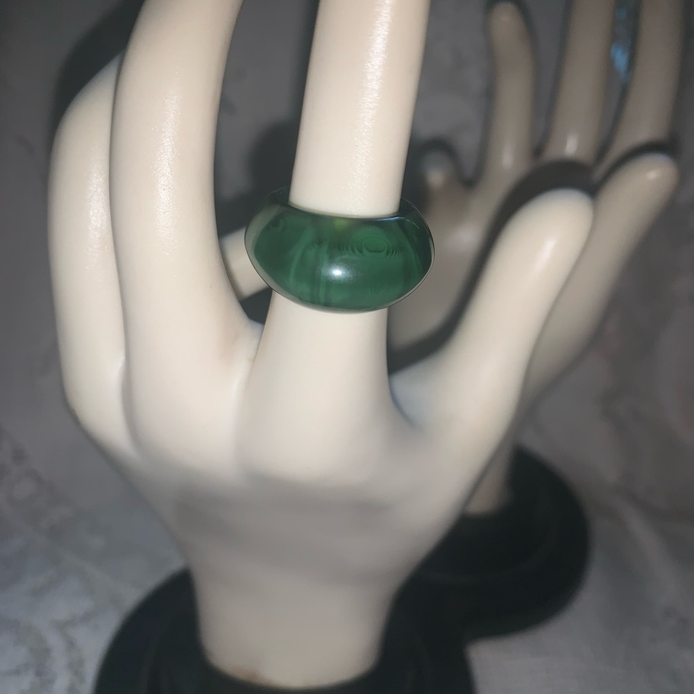 Vintage moon glow mod ring green size 4